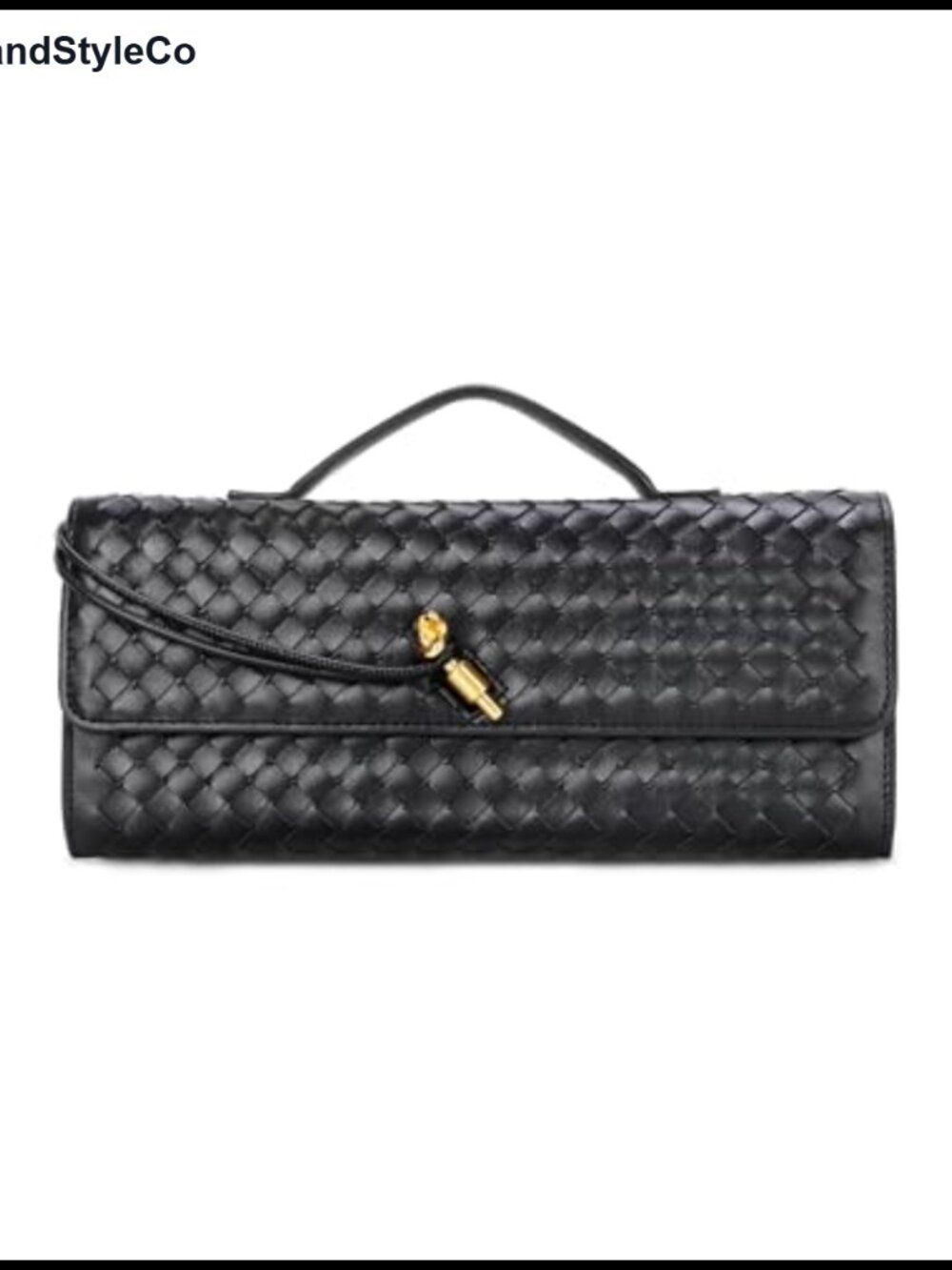 Woven Evening Clutch PU Leather Underarm Shoulder Handbag Crossbody Wallet